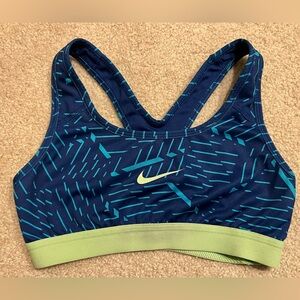 Nike Dri-Fit Women’s XS Sports Bra - Navy with Teal Pattern